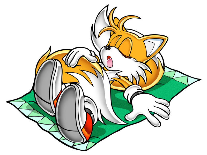 Tails Sleeping Art from Sonic Adventure