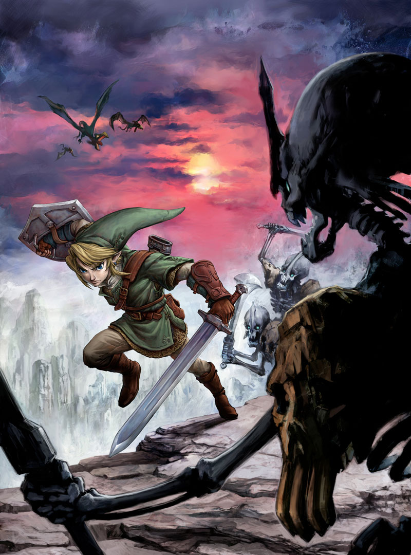 Link Fighting Stalfos Art from Legend of Zelda: Twilight Princess