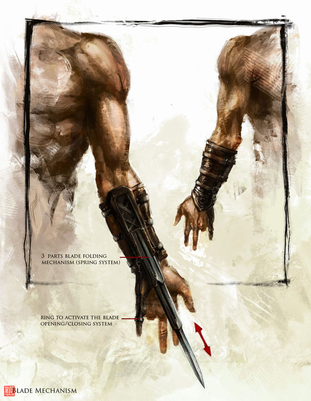 Blade Mechanism Concept Art from Assassin's Creed