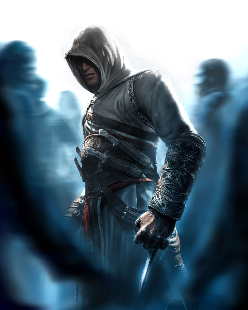 Altair in Crowd of People Art from Assassin's Creed
