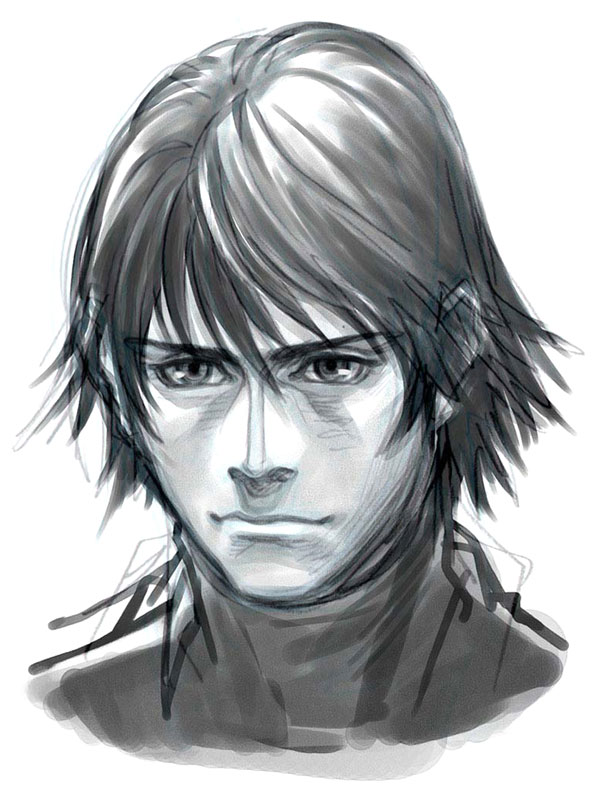 Caim Face Art from Drakengard