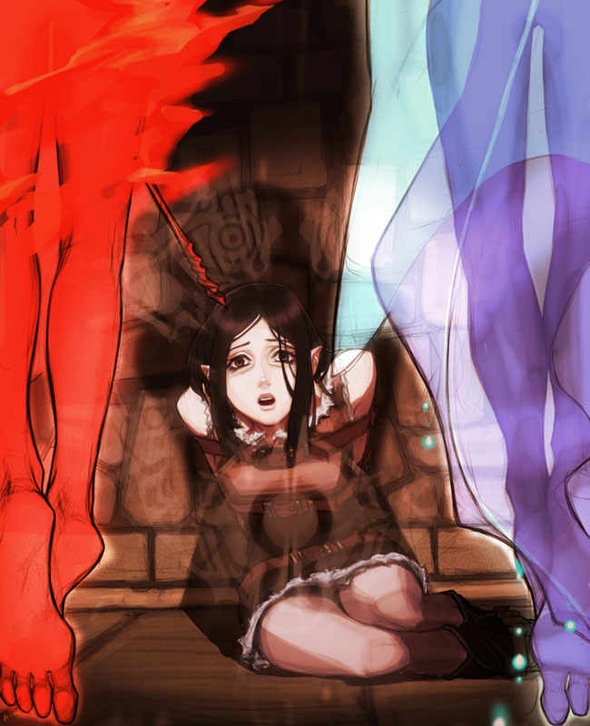 Arioch Meets Salamander & Undine Art from Drakengard