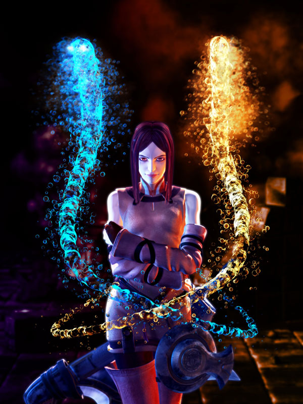 Arioch & Elementals Art from Drakengard