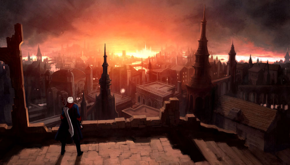 Town Sunset Art from Devil May Cry 4