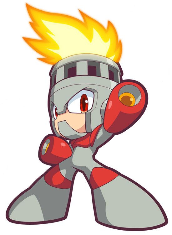 Fire Man Artwork from Mega Man Powered Up