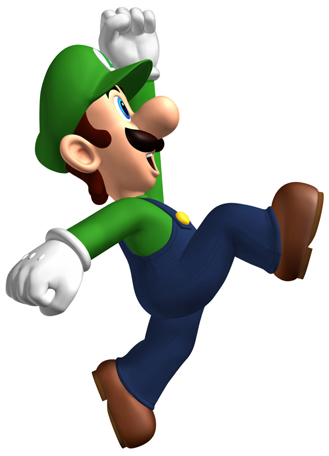 Luigi Jumping Art from New Super Mario Bros.