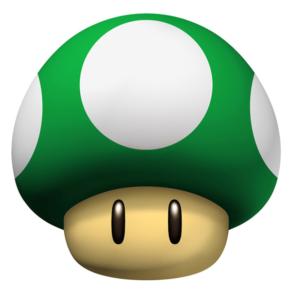 1-UP Mushroom Art from New Super Mario Bros.