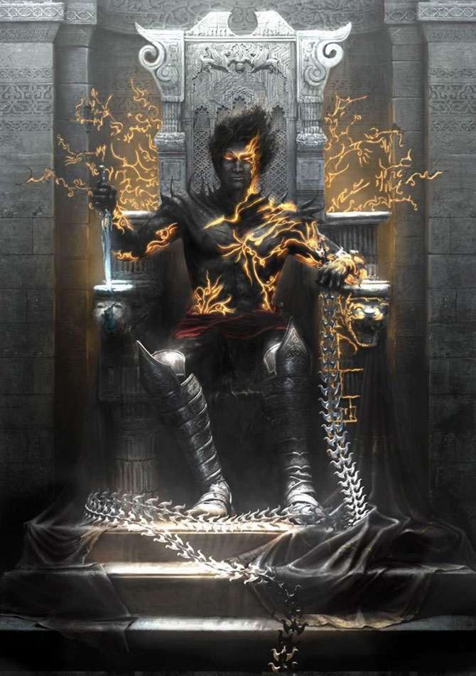 Dark Prince on Throne Art from Prince of Persia: The Two Thrones