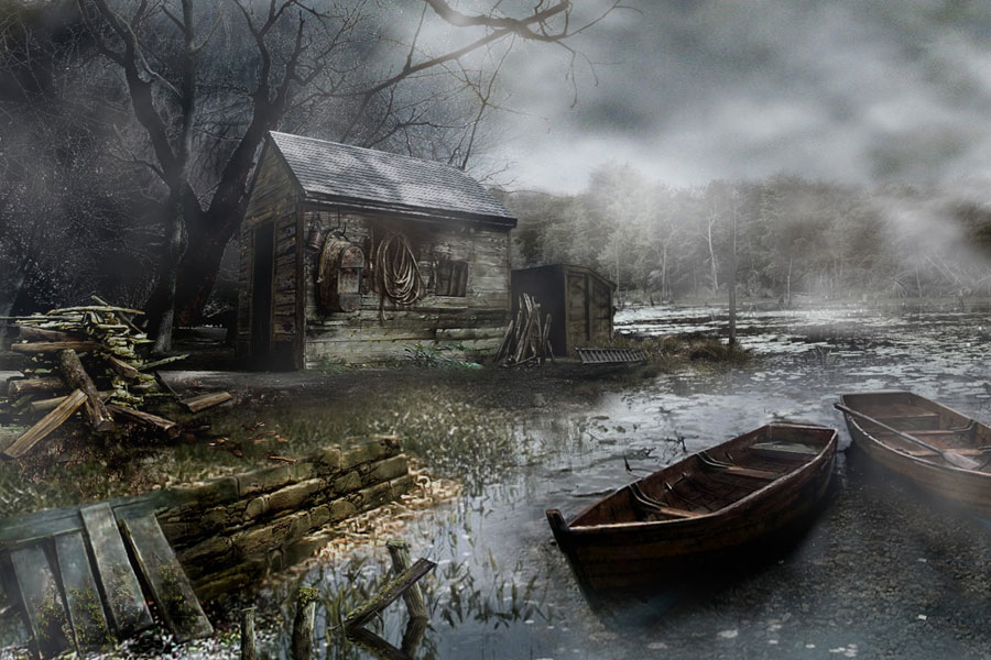 Village Lake Art from Resident Evil 4