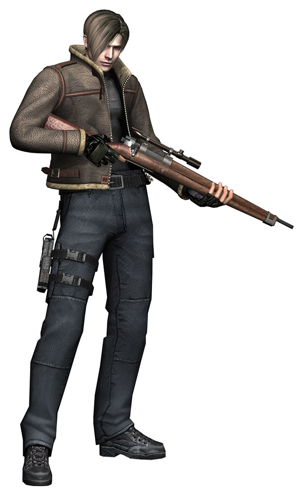 Leon & Bolt-action Rifle Art from Resident Evil 4