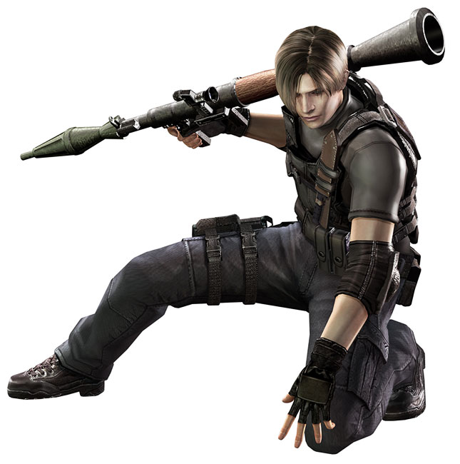 Leon & Rocket Launcher Art from Resident Evil 4