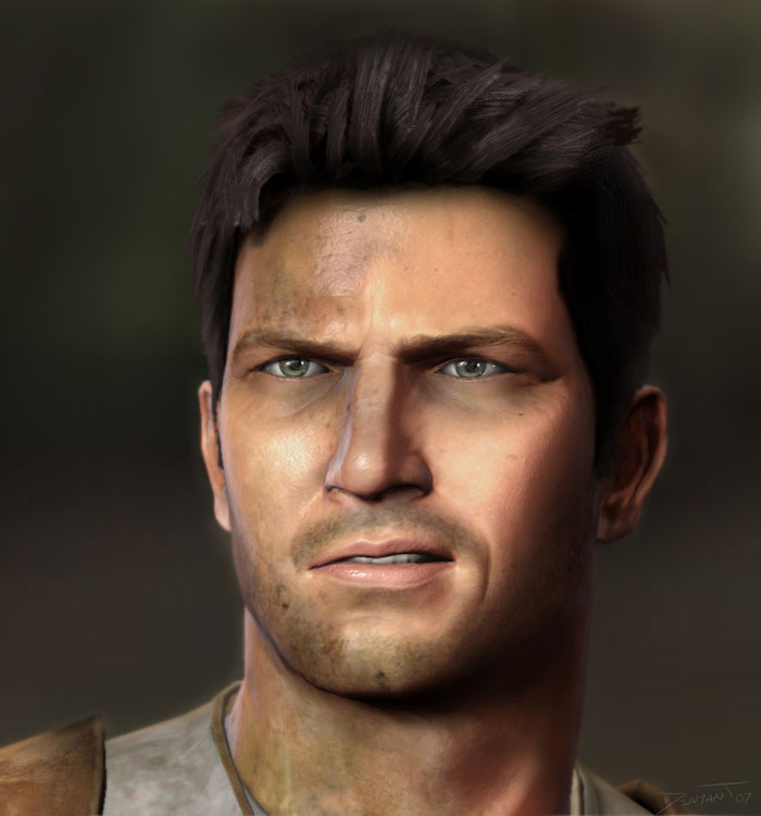 Nathan Drake Smirk Art from Uncharted: Drake's Fortune