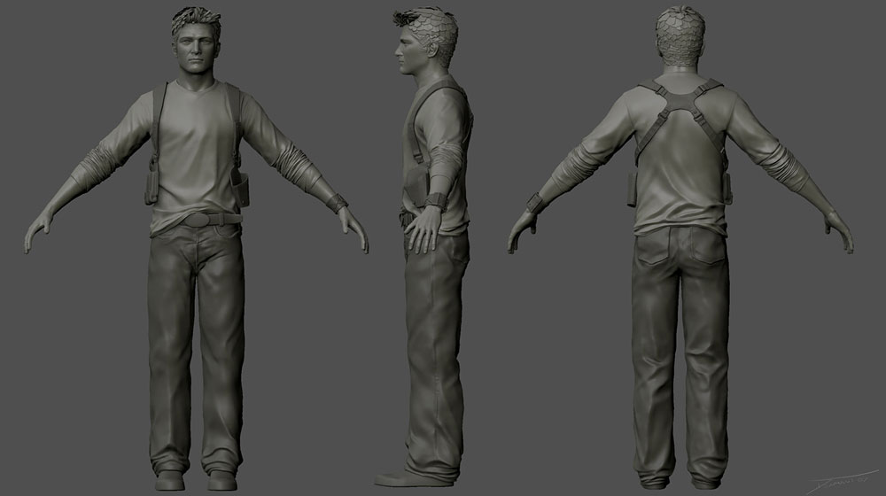 Nathan Drake Model Art from Uncharted: Drake's Fortune