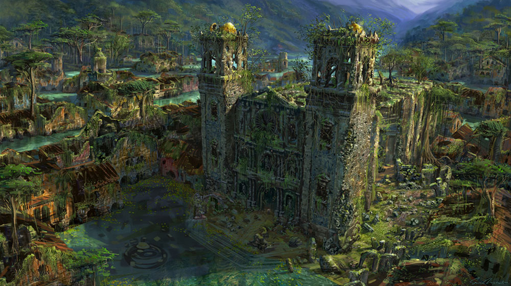 Drowned City Cathedral Art from Uncharted: Drake's Fortune
