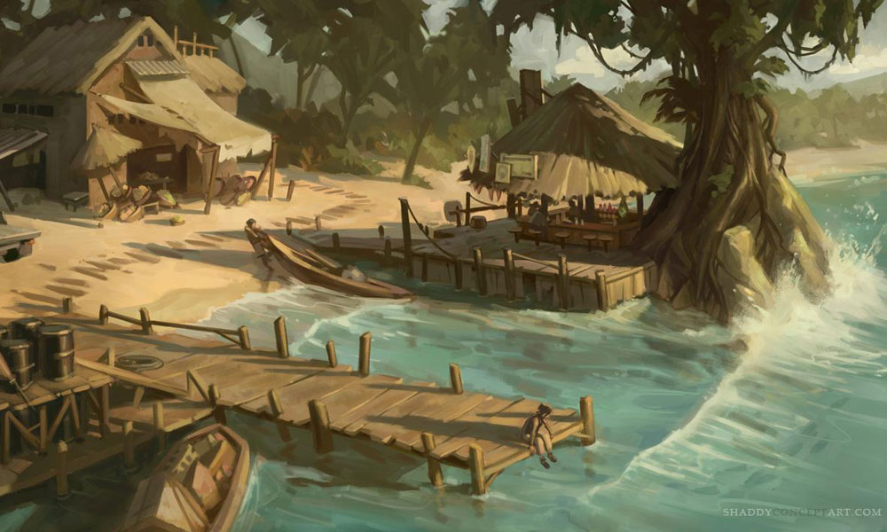Island Left Behind Concept Art from Uncharted: Drake's Fortune