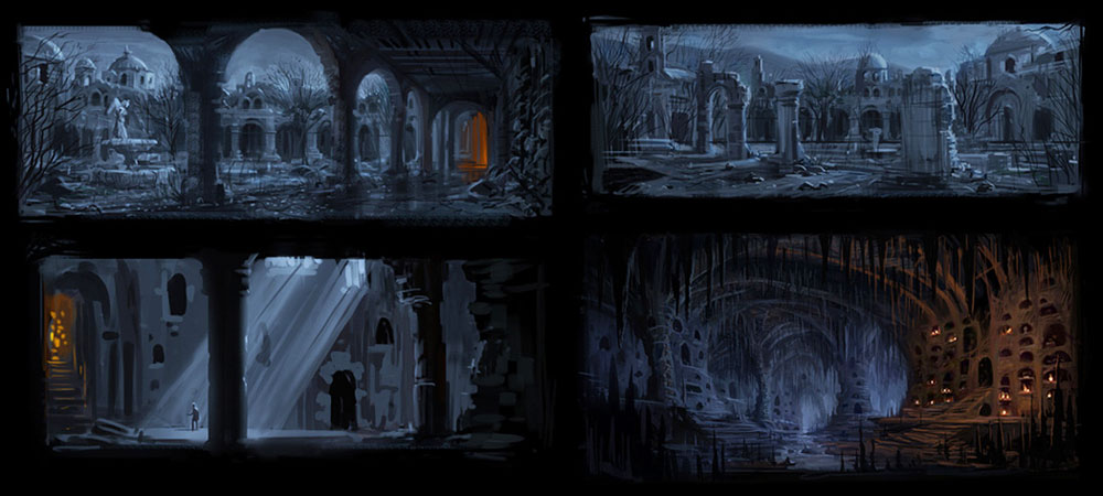 Monastery Sketches from Uncharted: Drake's Fortune