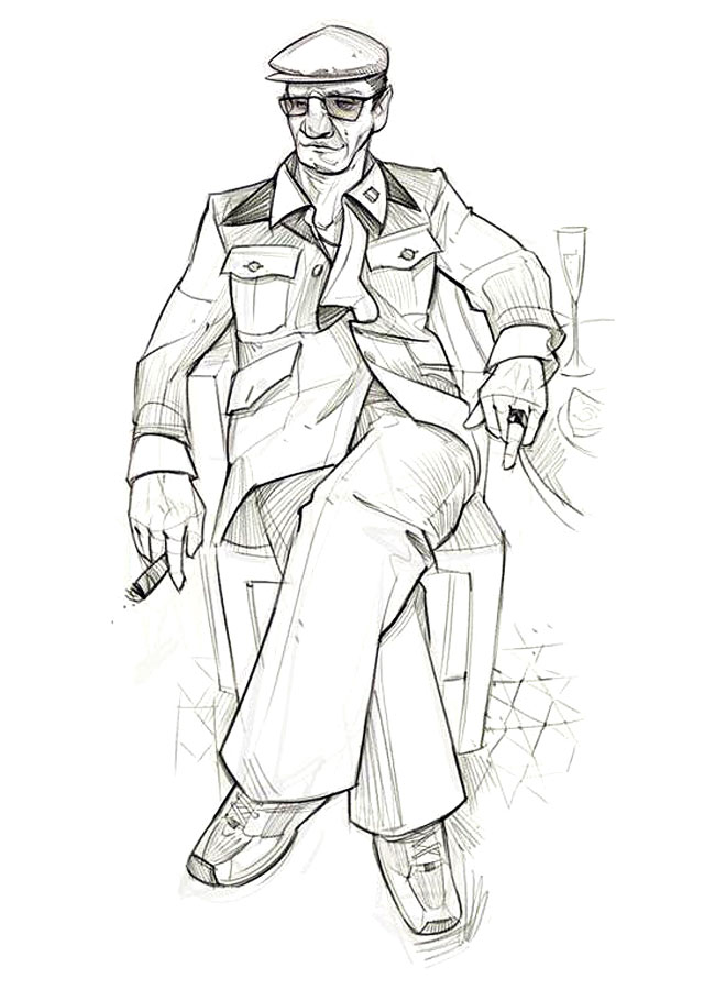 Roman Concept Sketch from Uncharted: Drake's Fortune