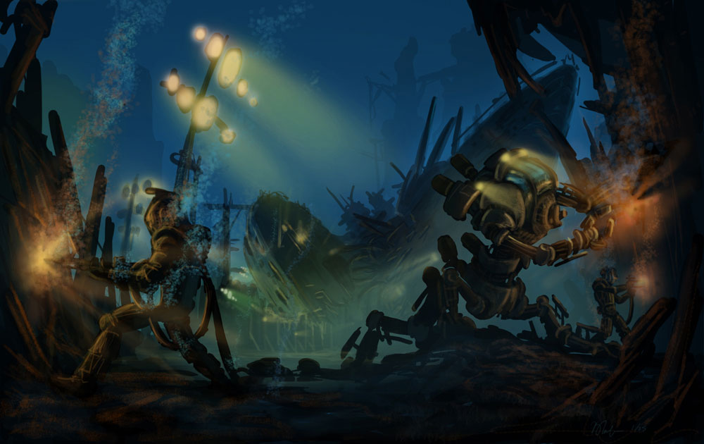 Underwater Salvage Art from Uncharted: Drake's Fortune