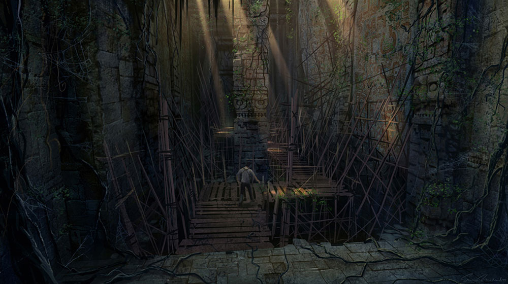 Underground Passage Scaffolding Art from Uncharted: Drake's Fortune