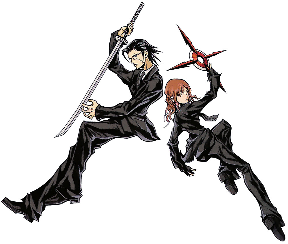 Katana & Shuriken Art from Before Crisis: Final Fantasy VII