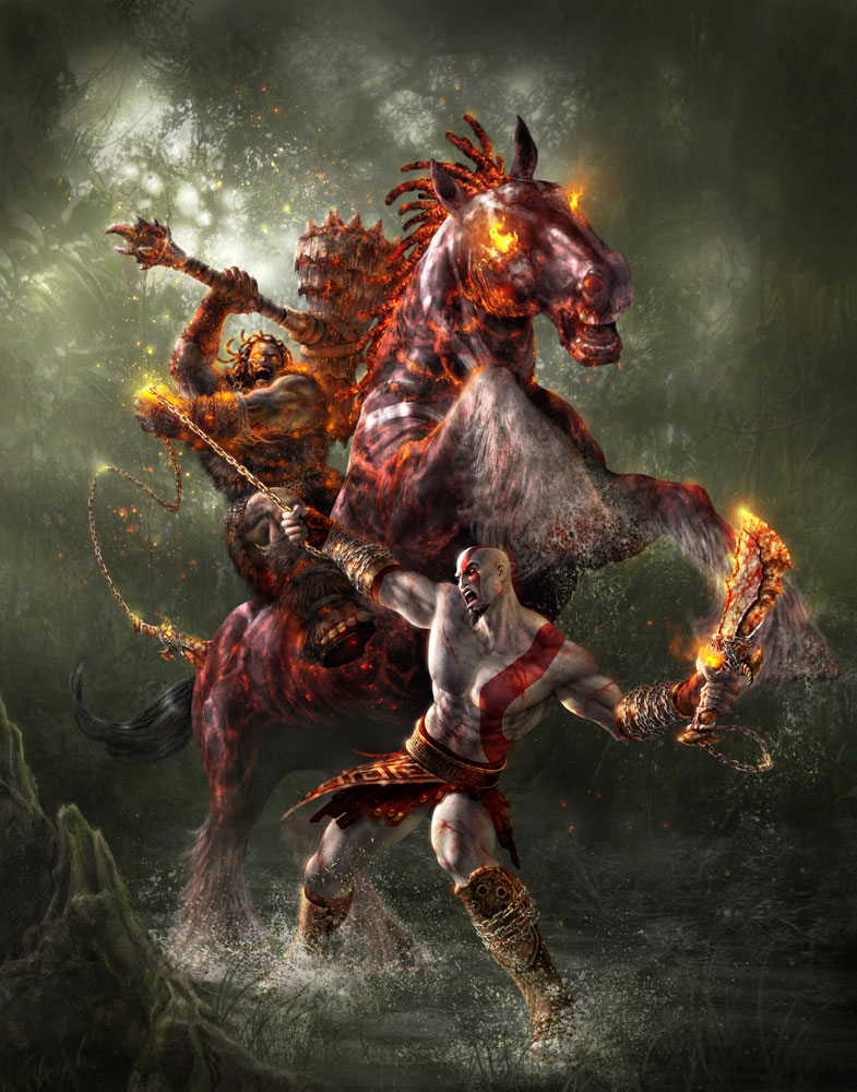 Barbarian King Fight Art from God of War II