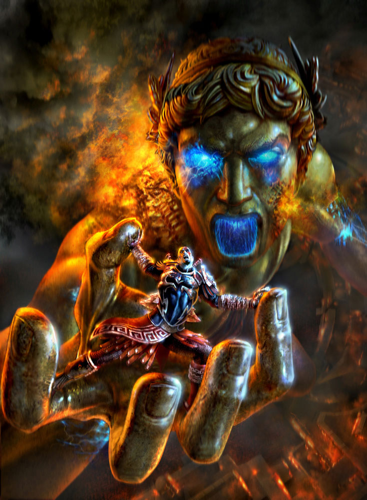 Colossus Fight Art from God of War II