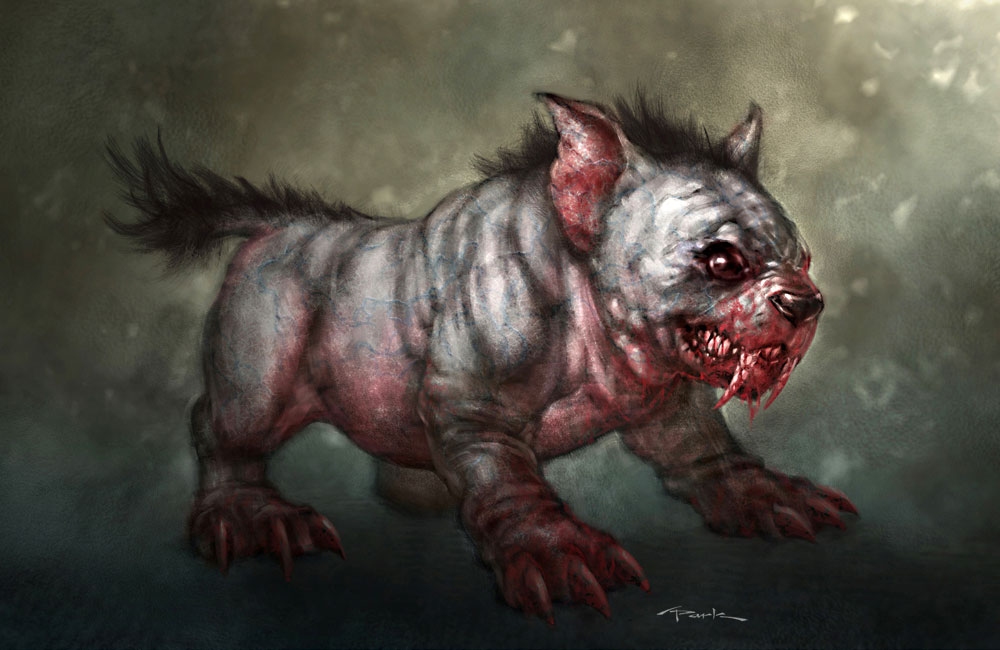 Mole Cerberus Puppy Art from God of War II