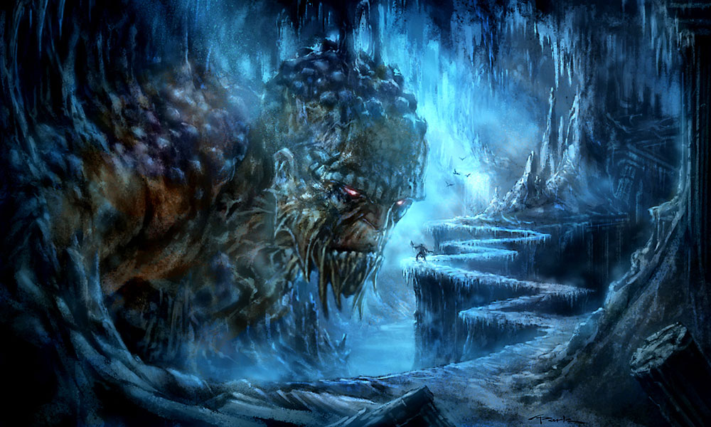 Cave Titan Art from God of War II