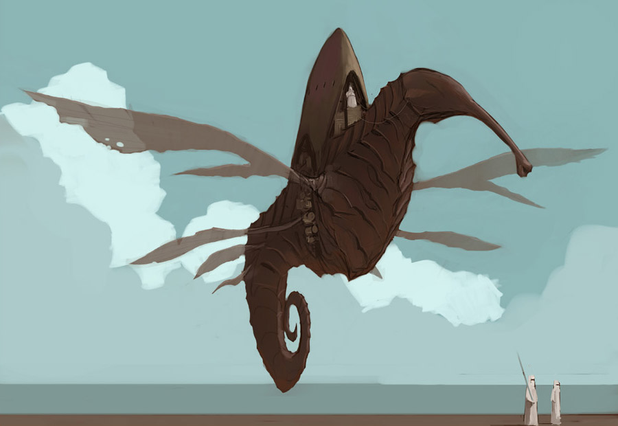 Flying Transport Creature Art from Guild Wars Factions