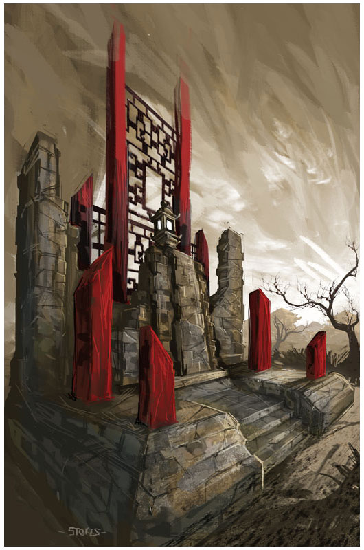 Village Shrine Art from Guild Wars Factions