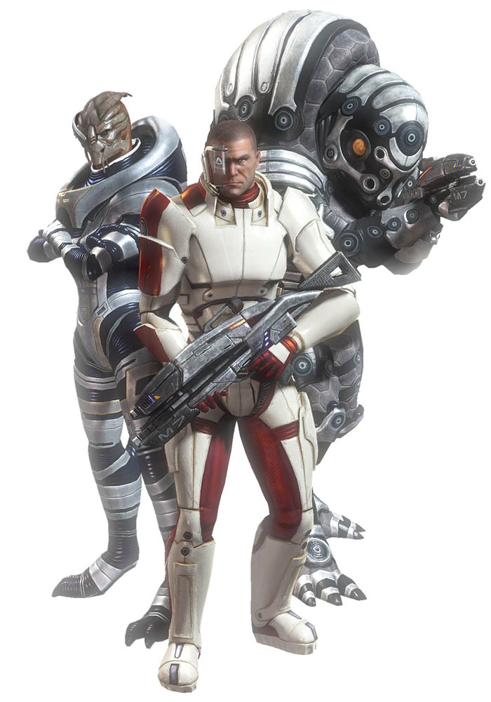 Main Characters Art from Mass Effect