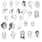 Alien Face Sketches
