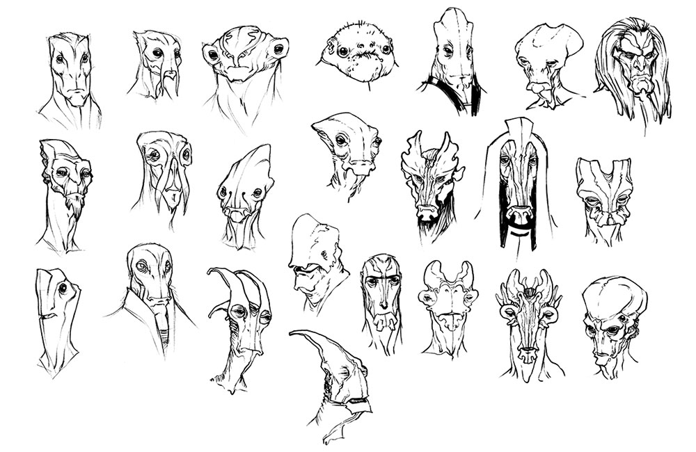 Alien Face Concepts from Mass Effect