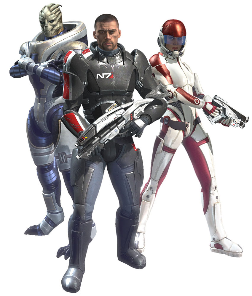 Garrus, Shepard, & Ashley Art from Mass Effect