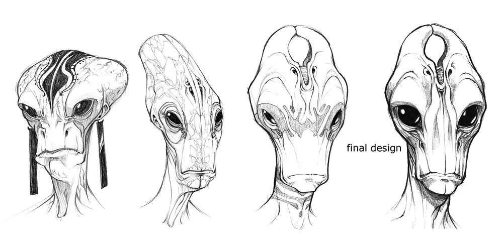 Salarian Face Sketches from Mass Effect