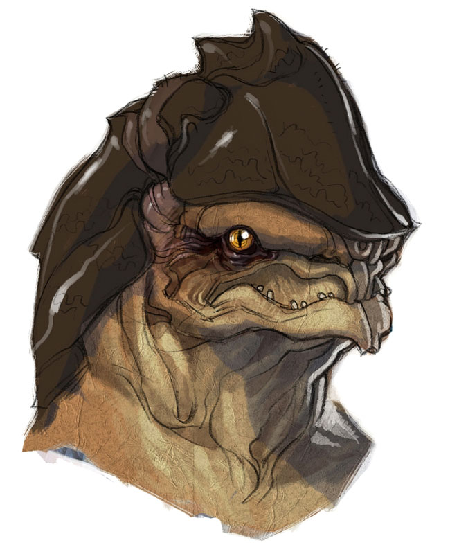 Urdnot Wrex Face Art from Mass Effect