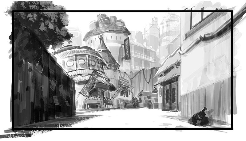 Town Street Artwork from Naruto: Rise of a Ninja