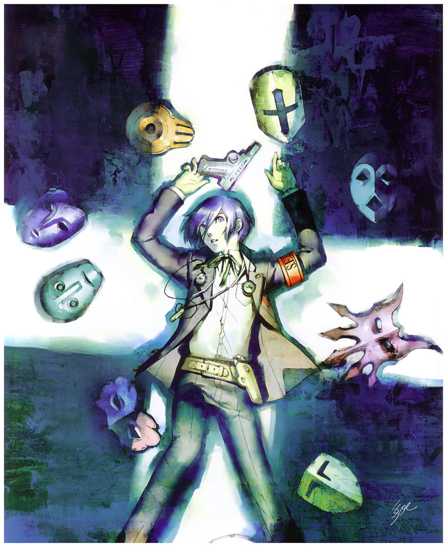 Protagonist & Masks (Wild Card) Art from Shin Megami Tensei: Persona 3