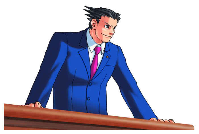 Phoenix Wright Behind Podium Art from Phoenix Wright: Ace Attorney