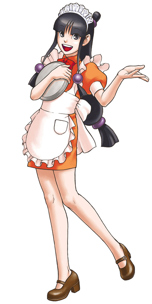 Maya Fey in Waitress Outfit Art from Phoenix Wright: Ace Attorney Trials and Tribulations