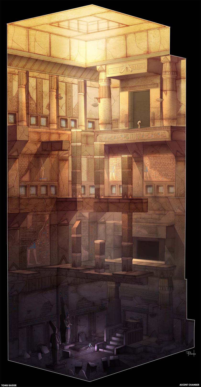 Egypt - Obelisk of Khamoon Ascent Chamber Art from Lara Croft Tomb Raider: Anniversary