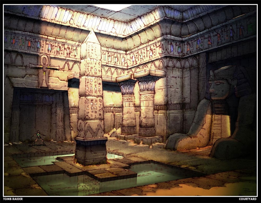 Egypt - Temple of Khamoon Courtyard Art from Lara Croft Tomb Raider: Anniversary