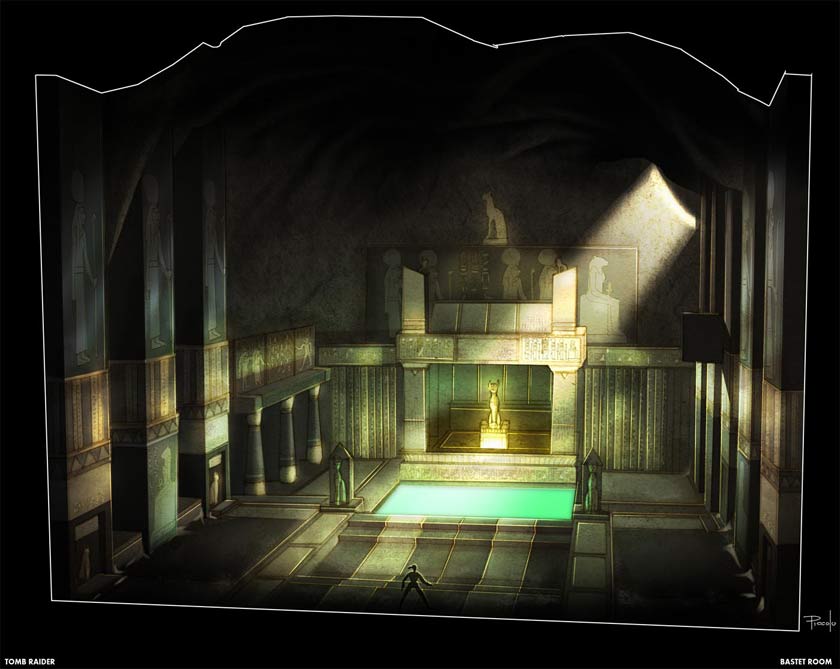 Egypt - Temple of Khamoon Bastet Room Art from Lara Croft Tomb Raider: Anniversary