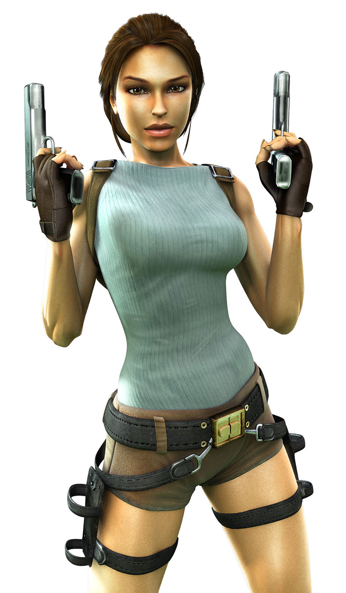 Lara Croft Holding Pistols Art from Lara Croft Tomb Raider: Anniversary