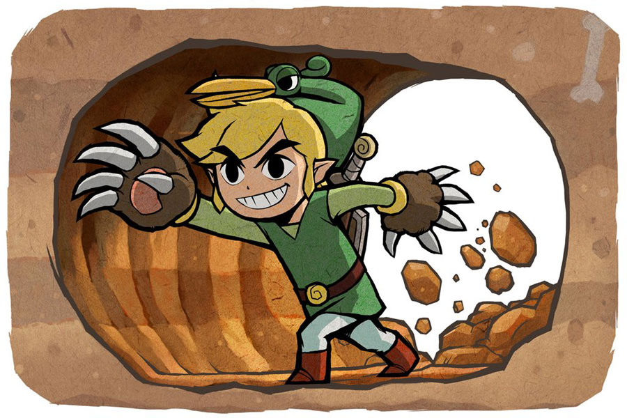 Link with Mole Mitts Art from The Legend of Zelda: The Minish Cap