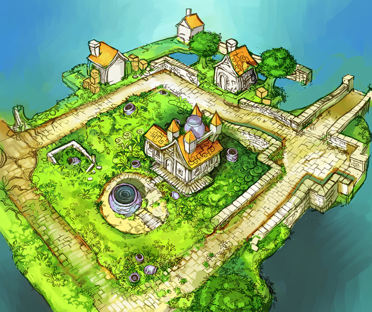 Holt Village Map Art from Disgaea 2: Cursed Memories