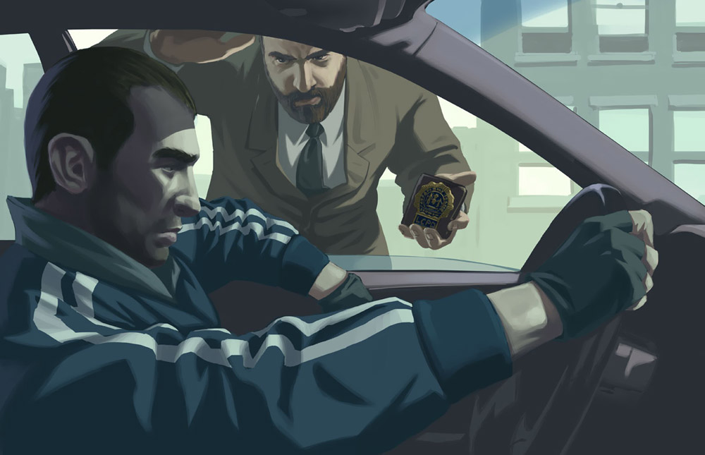 Busted! Art from Grand Theft Auto IV
