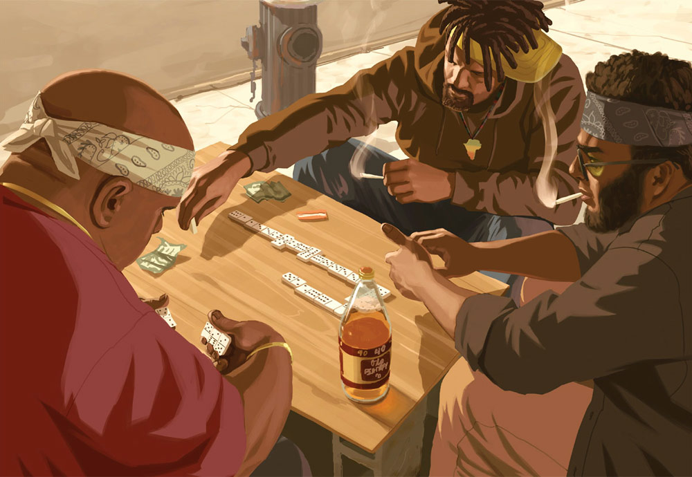 Game of Dominos Art from Grand Theft Auto IV