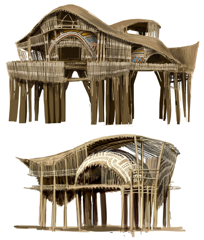 Stilt House Art from Guild Wars Nightfall
