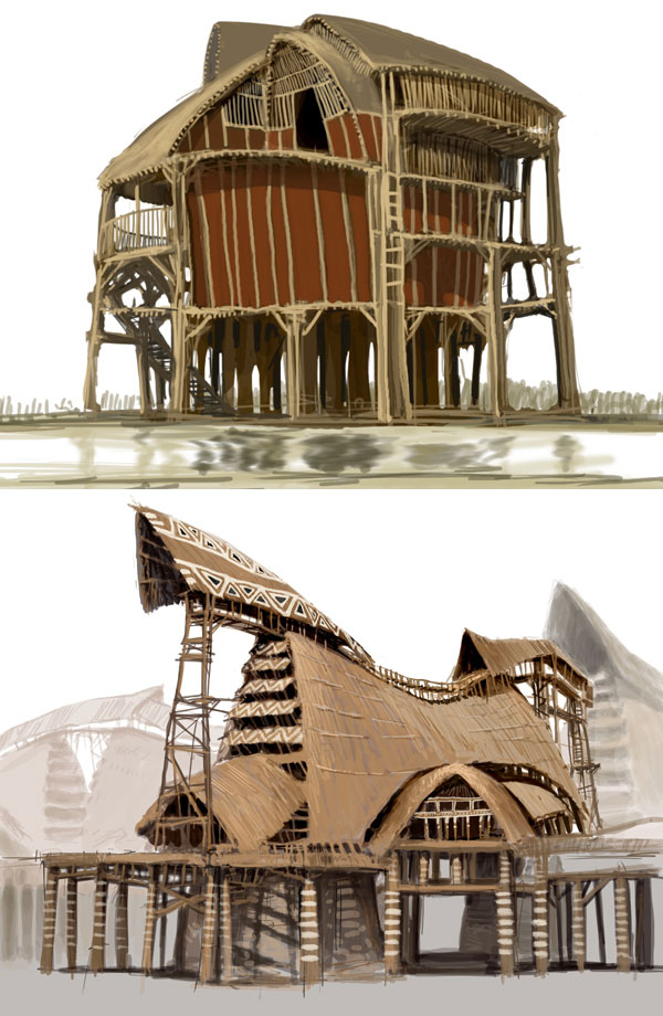 Stilt House Artwork from Guild Wars Nightfall